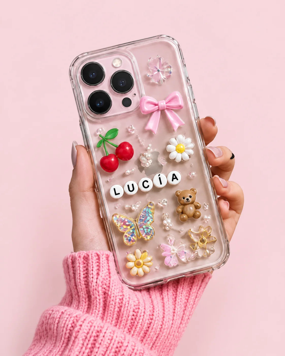 Inspiración: funda transparente con charms